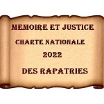 MÉMOIRE ET JUSTICE CHARTE NATIONALE 2022 DES RAPATRIES